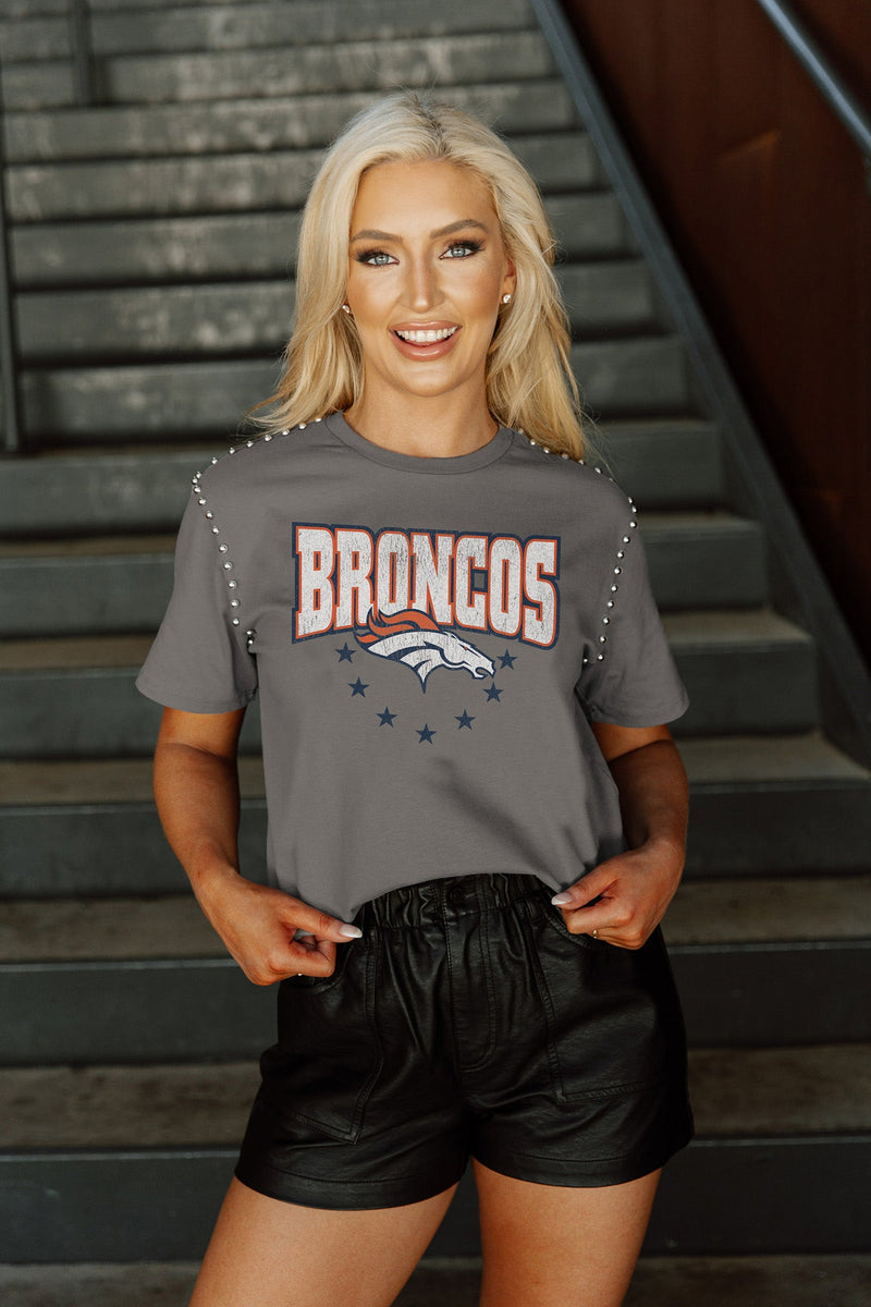 Denver Broncos Victorious Vixen Short Sleeve Flowy Tee M / White