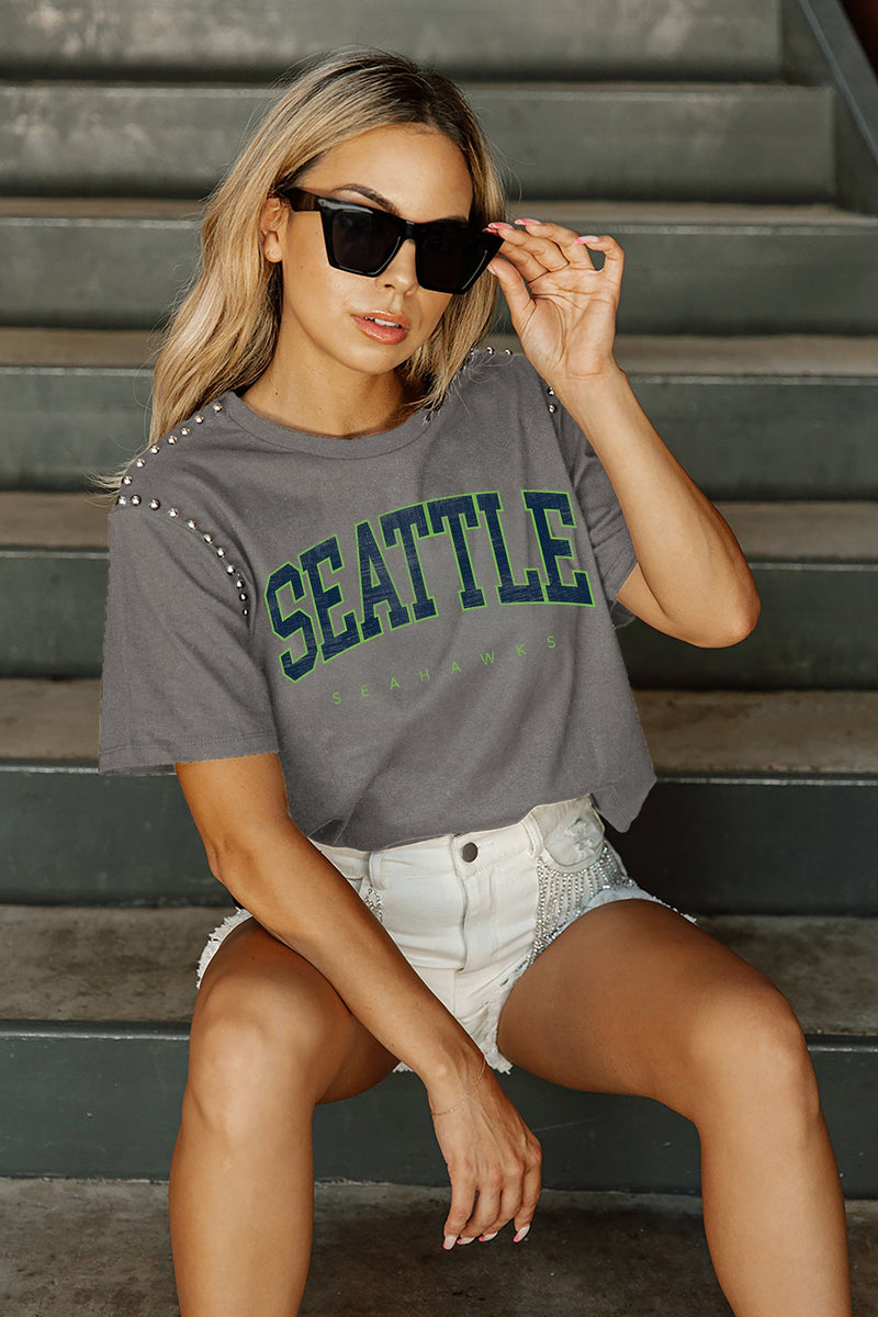 GC x NFL Seattle Seahawks Automatic Down Lightweight Sporty Top with Striped Sleeve Detail XXL / Navy