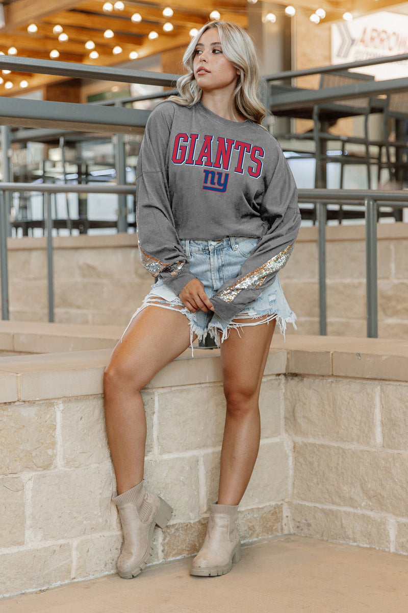 NFL, Tops, Nwt Nfl Ny Giants Womens Sequin Laceup Jersey