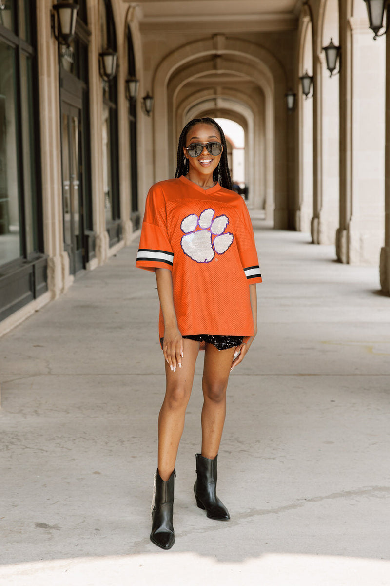 CLEMSON TIGERS ROOKIE MOVE ICONIC OVERSIZED FASHION JERSEY – GAMEDAY  COUTURE