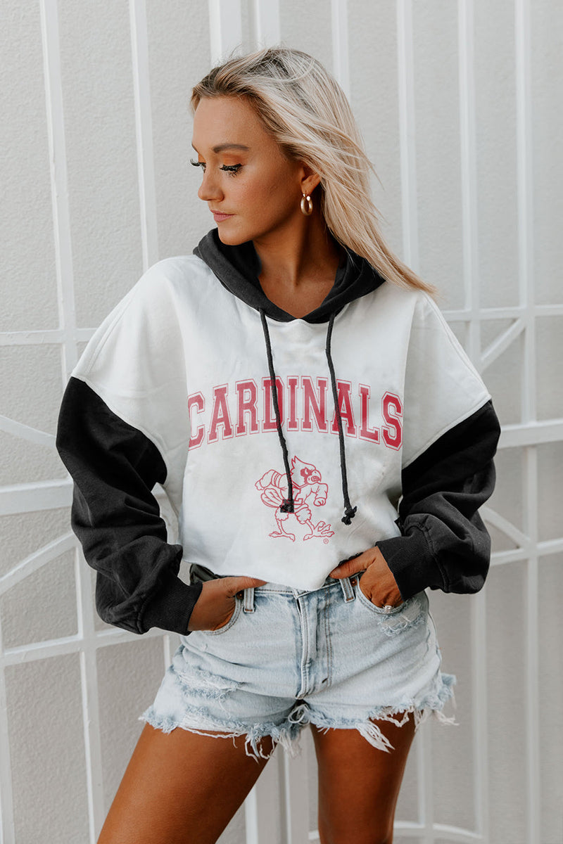 LOUISVILLE CARDINALS HEADED TO VICTORY BANDED CROPPED HOODIE BY MADI  PREWETT TROUTT