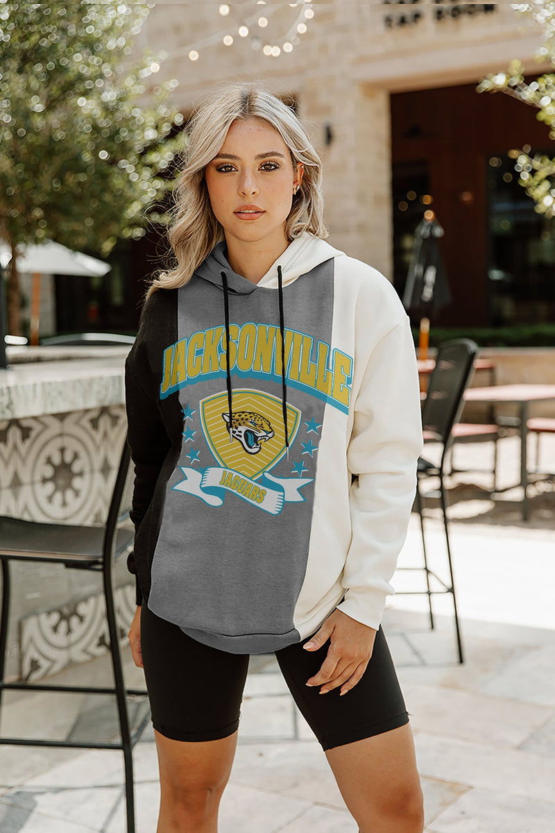 Jacksonville Jaguars Gameday Couture Women's Touchdown French Terry Studded  Shoulder Pullover Sweatshirt - Charcoal