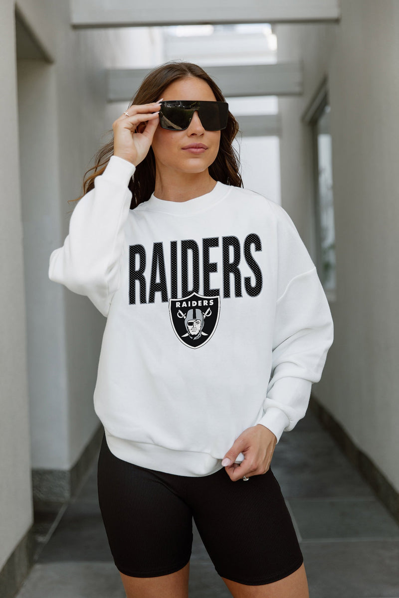 LAS VEGAS RAIDERS JUST GO WITH IT PREMIUM FLEECE DROP SHOULDER CREWNEC –  GAMEDAY COUTURE