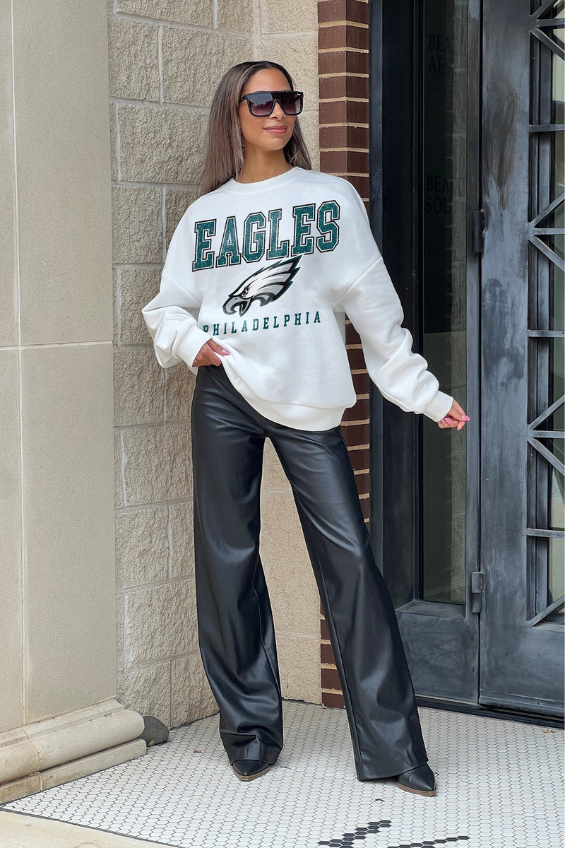 GC x NFL Philadelphia Eagles Sunday Drives Premium Fleece Drop Shoulder Crewneck Pullover XL / White