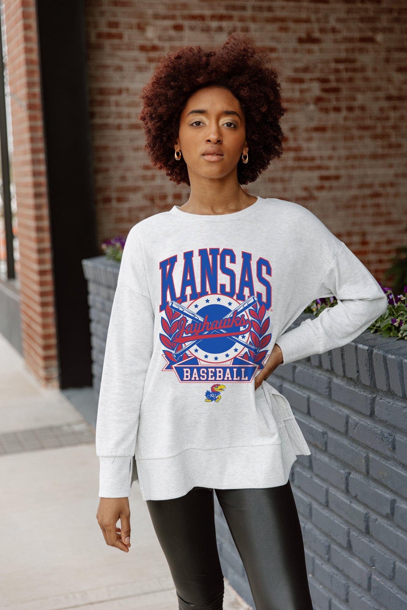 KANSAS JAYHAWKS BASES LOADED SIDE SLIT PULLOVER