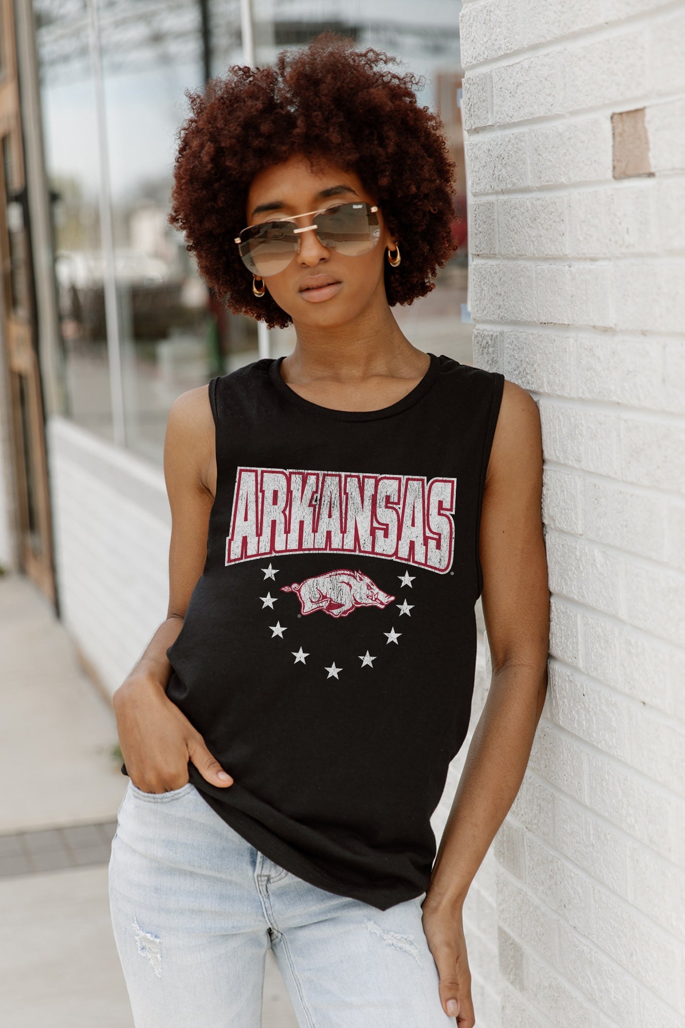 ARKANSAS RAZORBACKS BABY YOU'RE A STAR RACERBACK TANK TOP