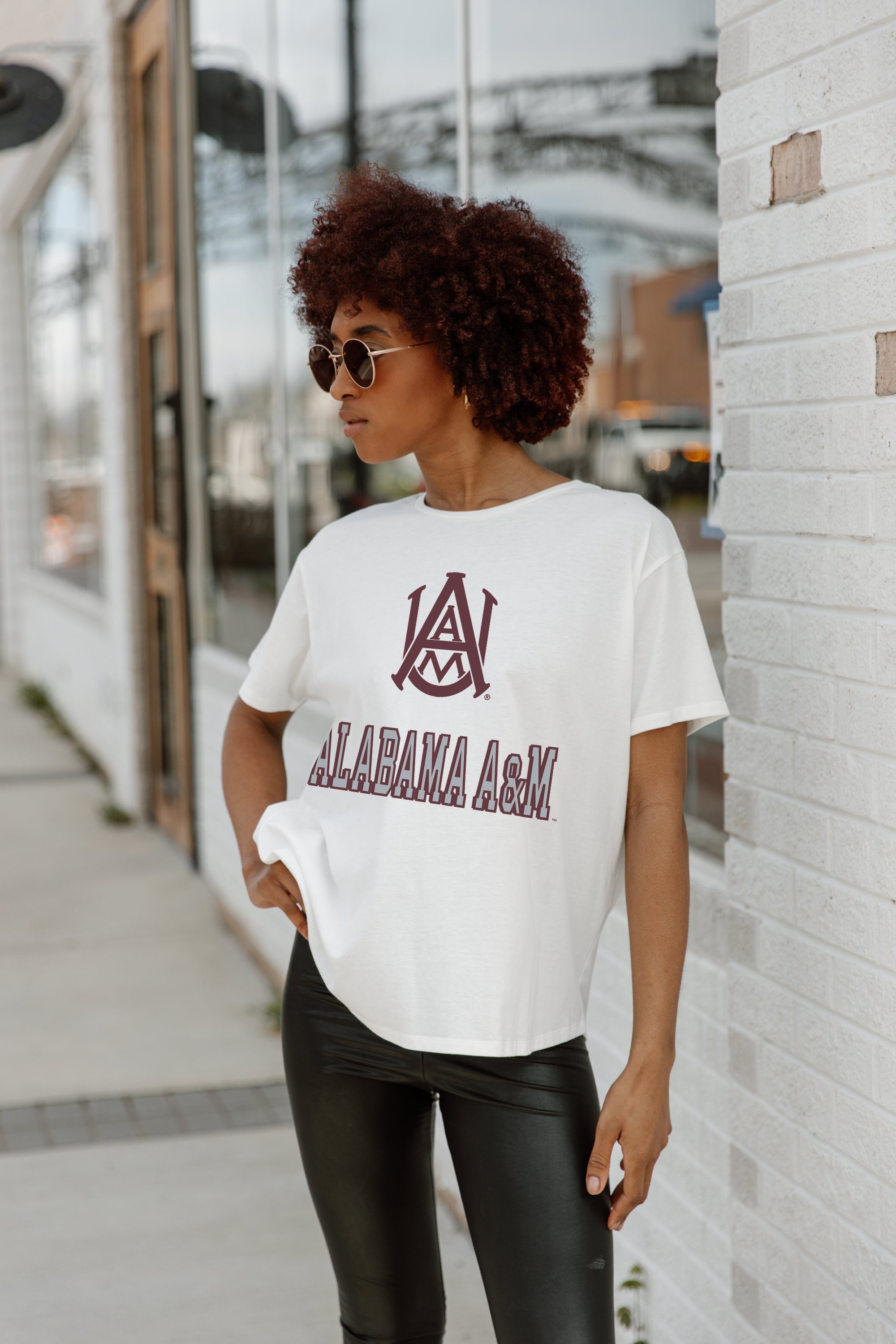 ALABAMA A&M BULLDOGS AROUND WE GO SHORT SLEEVE FLOWY TEE