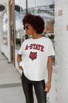 ARKANSAS STATE RED WOLVES AROUND WE GO SHORT SLEEVE FLOWY TEE