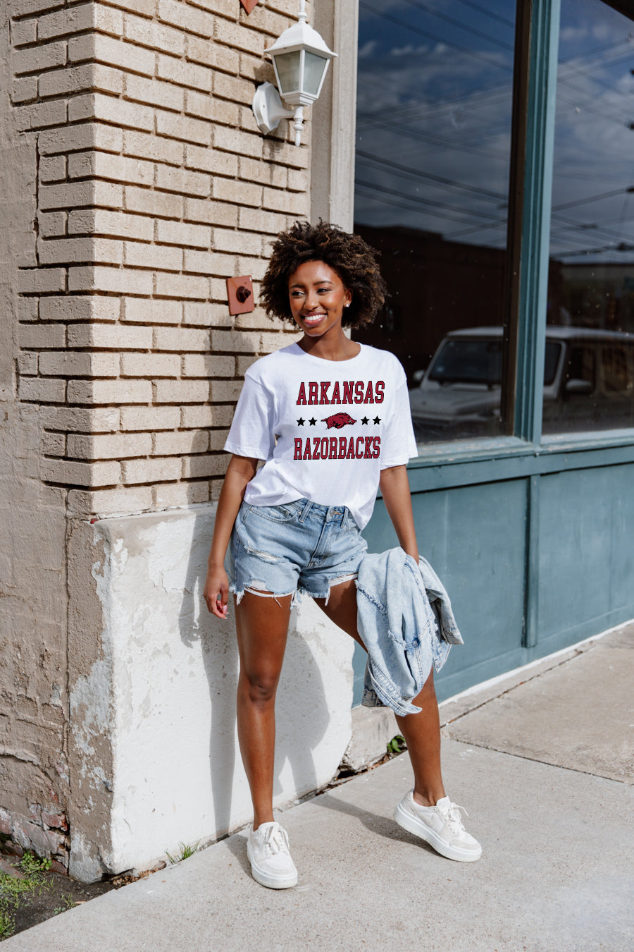 ARKANSAS RAZORBACKS TO THE POINT SHORT SLEEVE FLOWY TEE