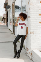 BALL STATE CARDINALS AROUND WE GO SHORT SLEEVE FLOWY TEE