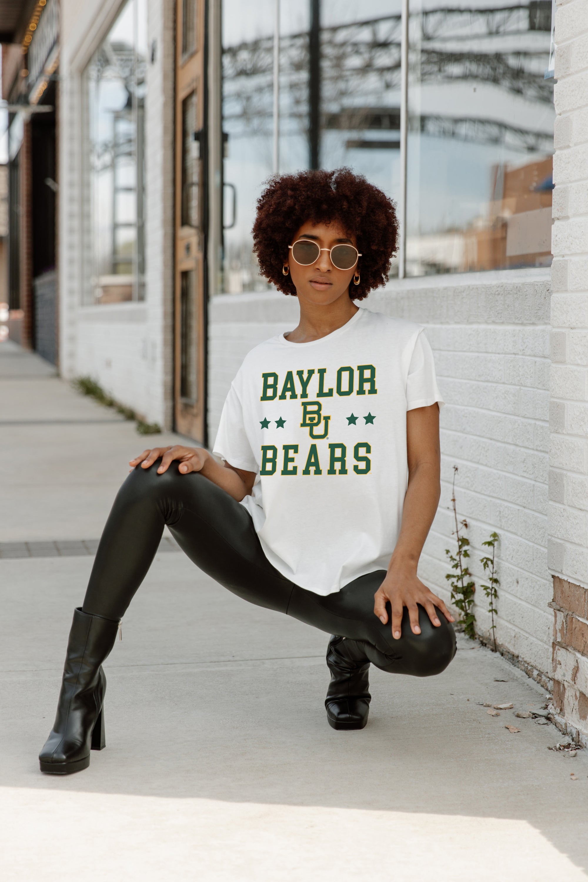 BAYLOR BEARS TO THE POINT SHORT SLEEVE FLOWY TEE