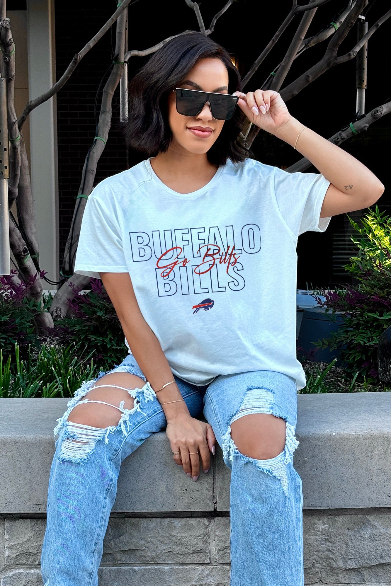 BUFFALO BILLS NO LIMITS SHORT SLEEVE FLOWY TEE