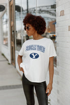 BYU COUGARS AROUND WE GO SHORT SLEEVE FLOWY TEE