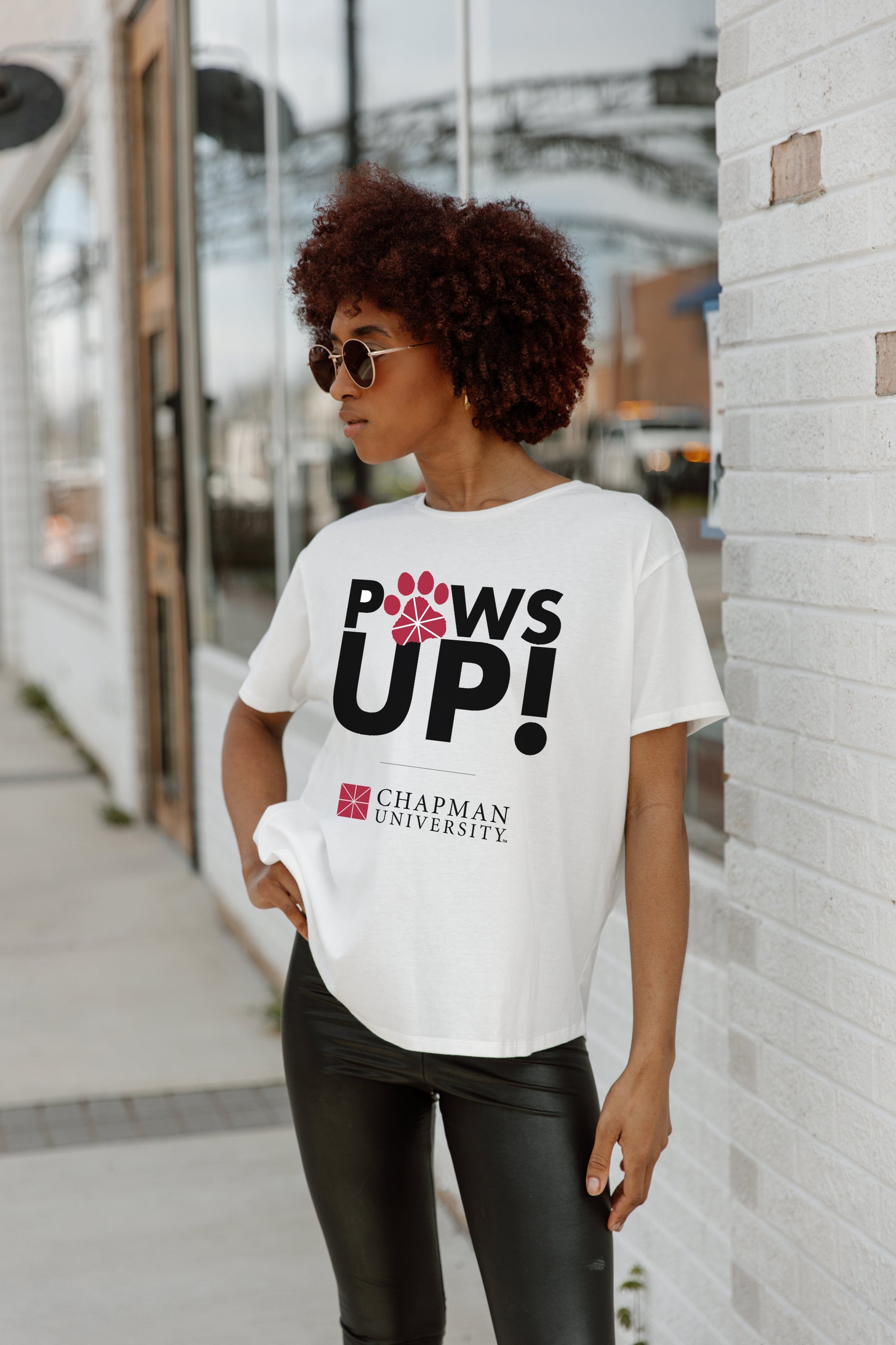 CHAPMAN UNIVERSITY PANTHERS AROUND WE GO SHORT SLEEVE FLOWY TEE