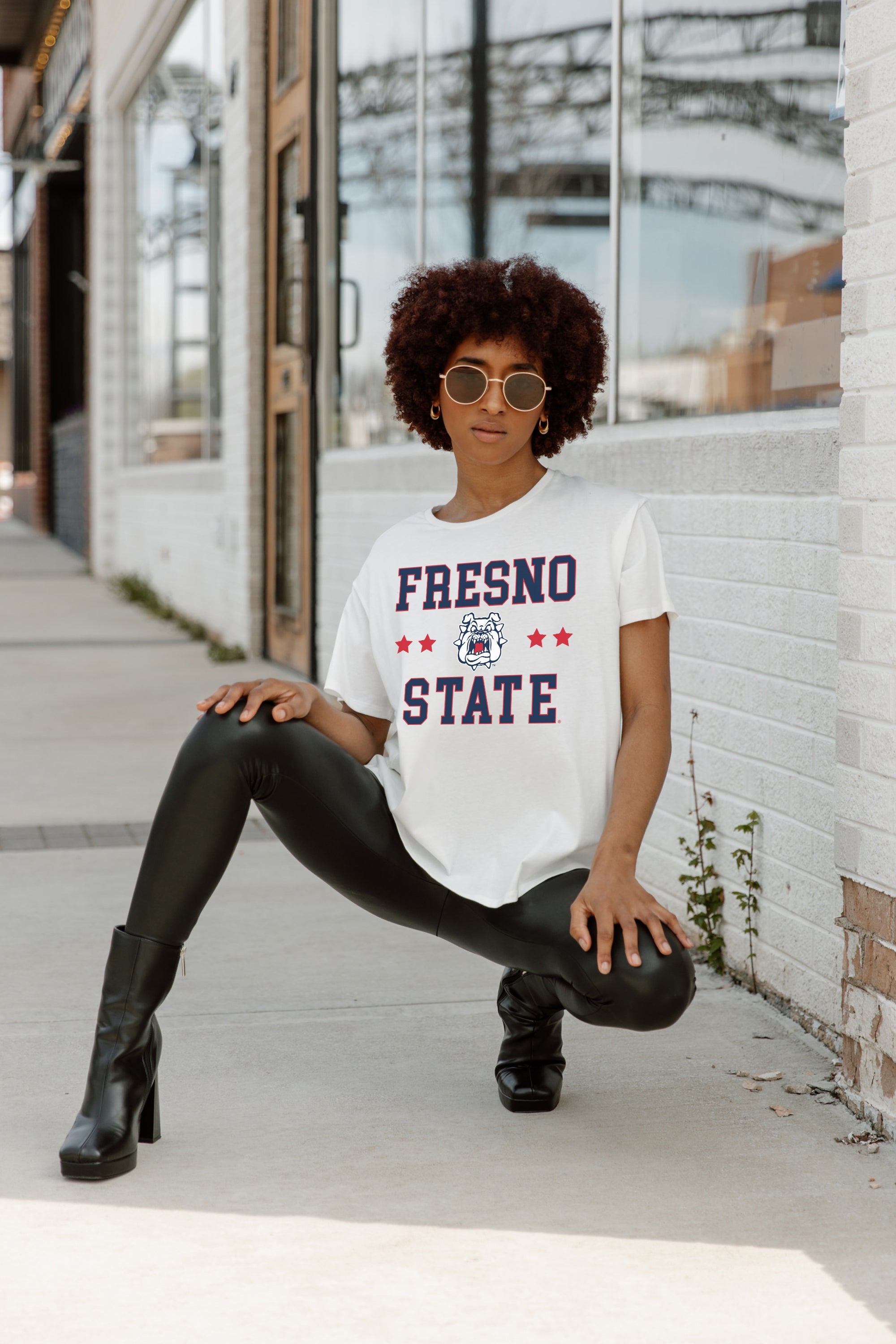 FRESNO STATE BULLDOGS TO THE POINT SHORT SLEEVE FLOWY TEE