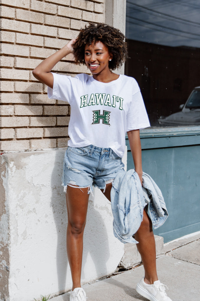 HAWAII RAINBOW WARRIORS AROUND WE GO SHORT SLEEVE FLOWY TEE