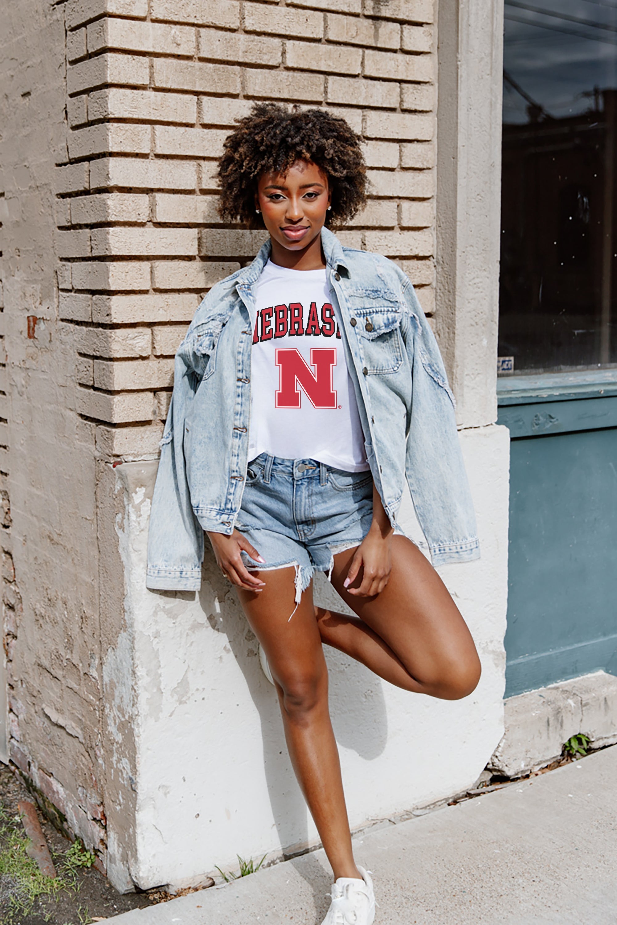 NEBRASKA CORNHUSKERS AROUND WE GO SHORT SLEEVE FLOWY TEE