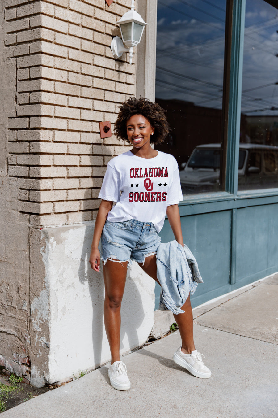 OKLAHOMA SOONERS TO THE POINT SHORT SLEEVE FLOWY TEE