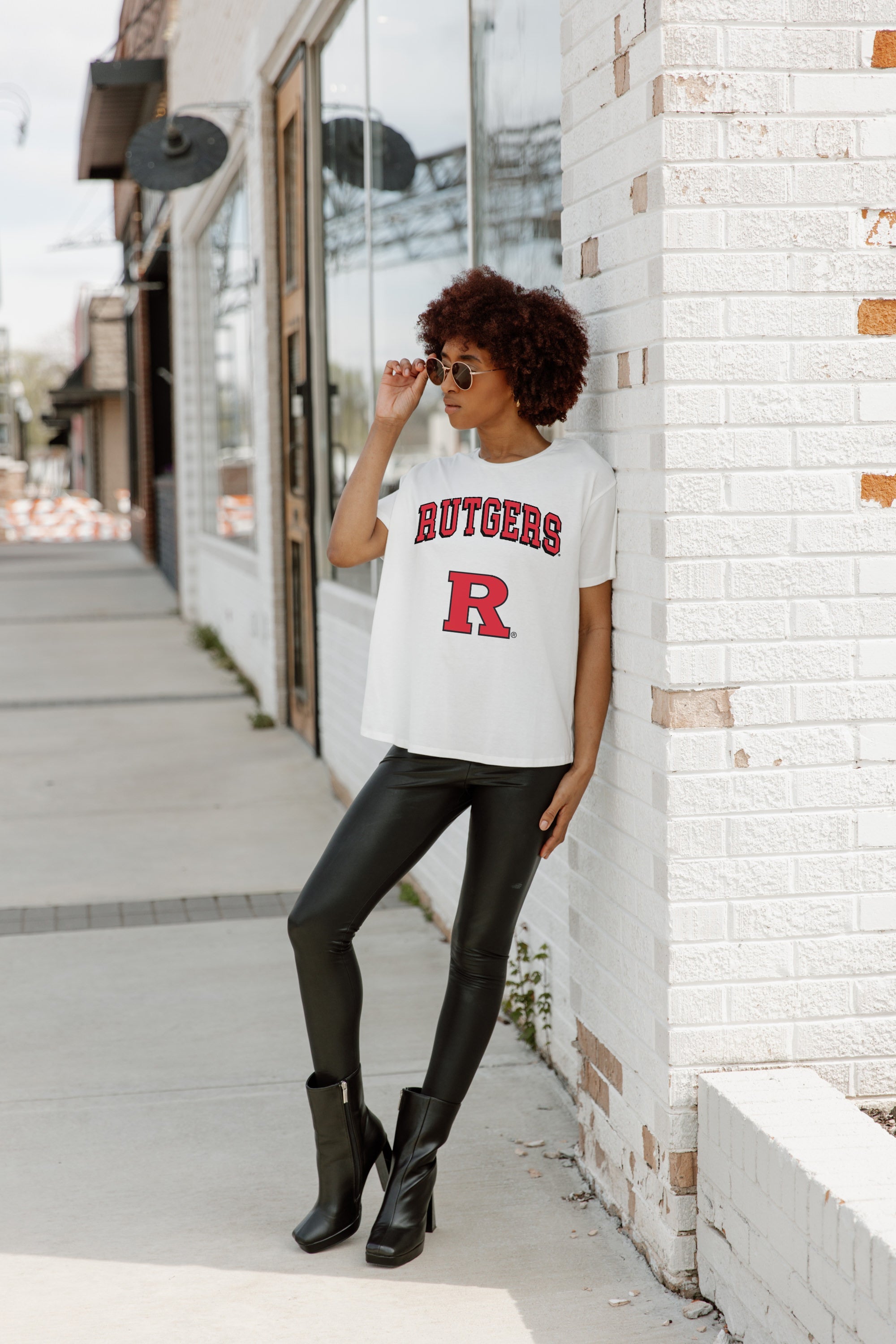 RUTGERS SCARLET KNIGHTS AROUND WE GO SHORT SLEEVE FLOWY TEE