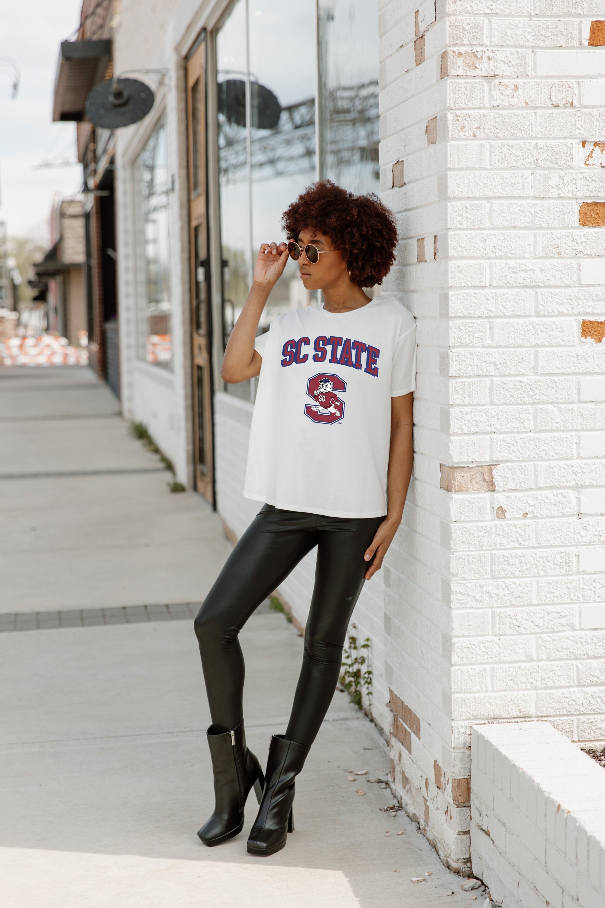 SOUTH CAROLINA STATE BULLDOGS AROUND WE GO SHORT SLEEVE FLOWY TEE