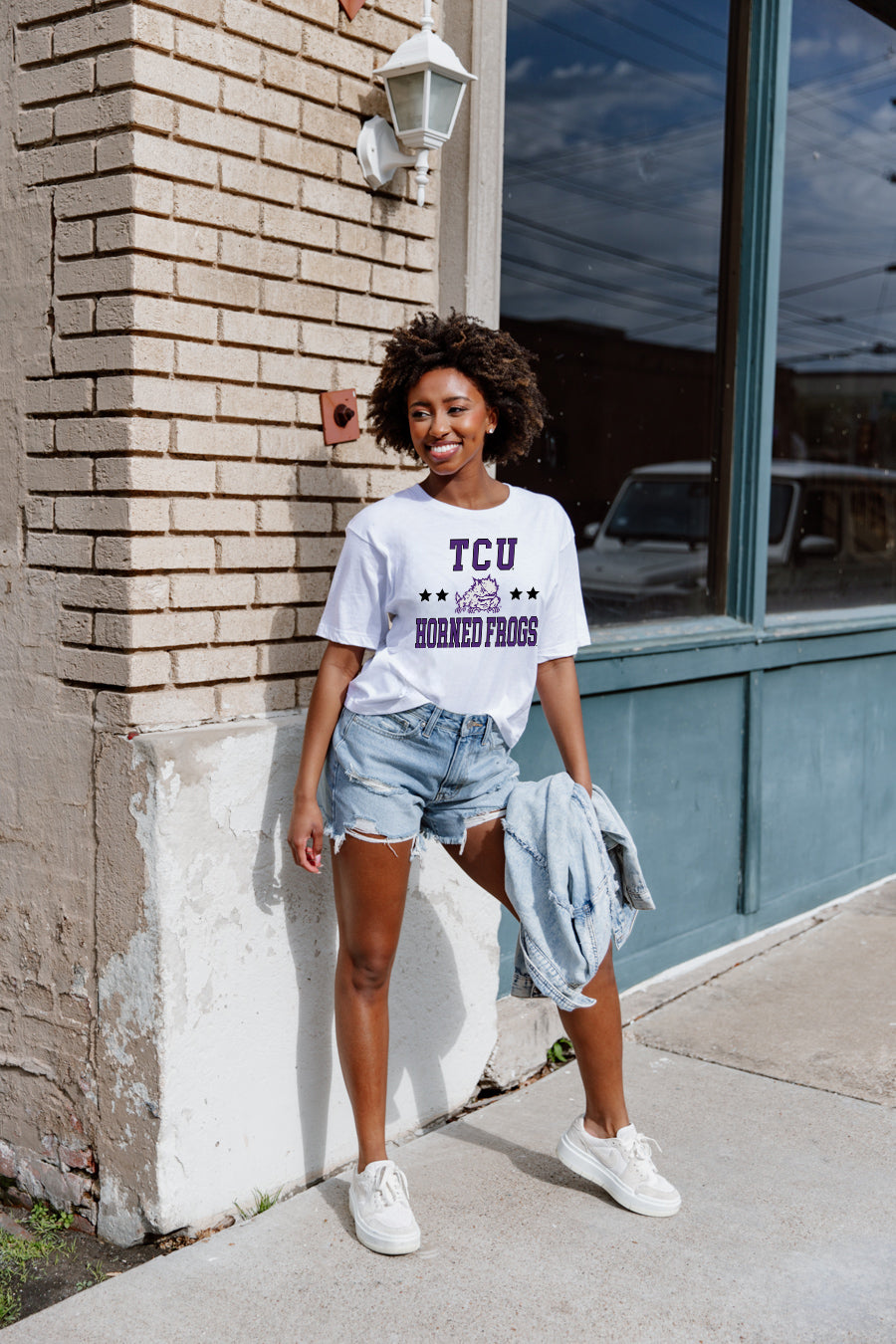 TCU HORNED FROGS TO THE POINT SHORT SLEEVE FLOWY TEE