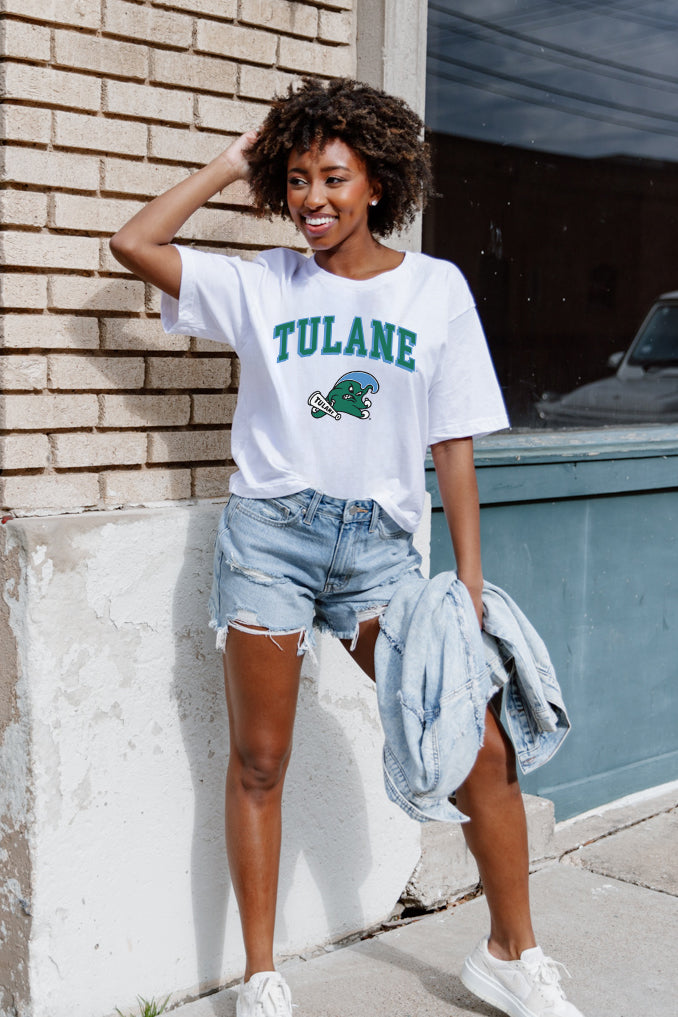 TULANE GREEN WAVE AROUND WE GO SHORT SLEEVE FLOWY TEE