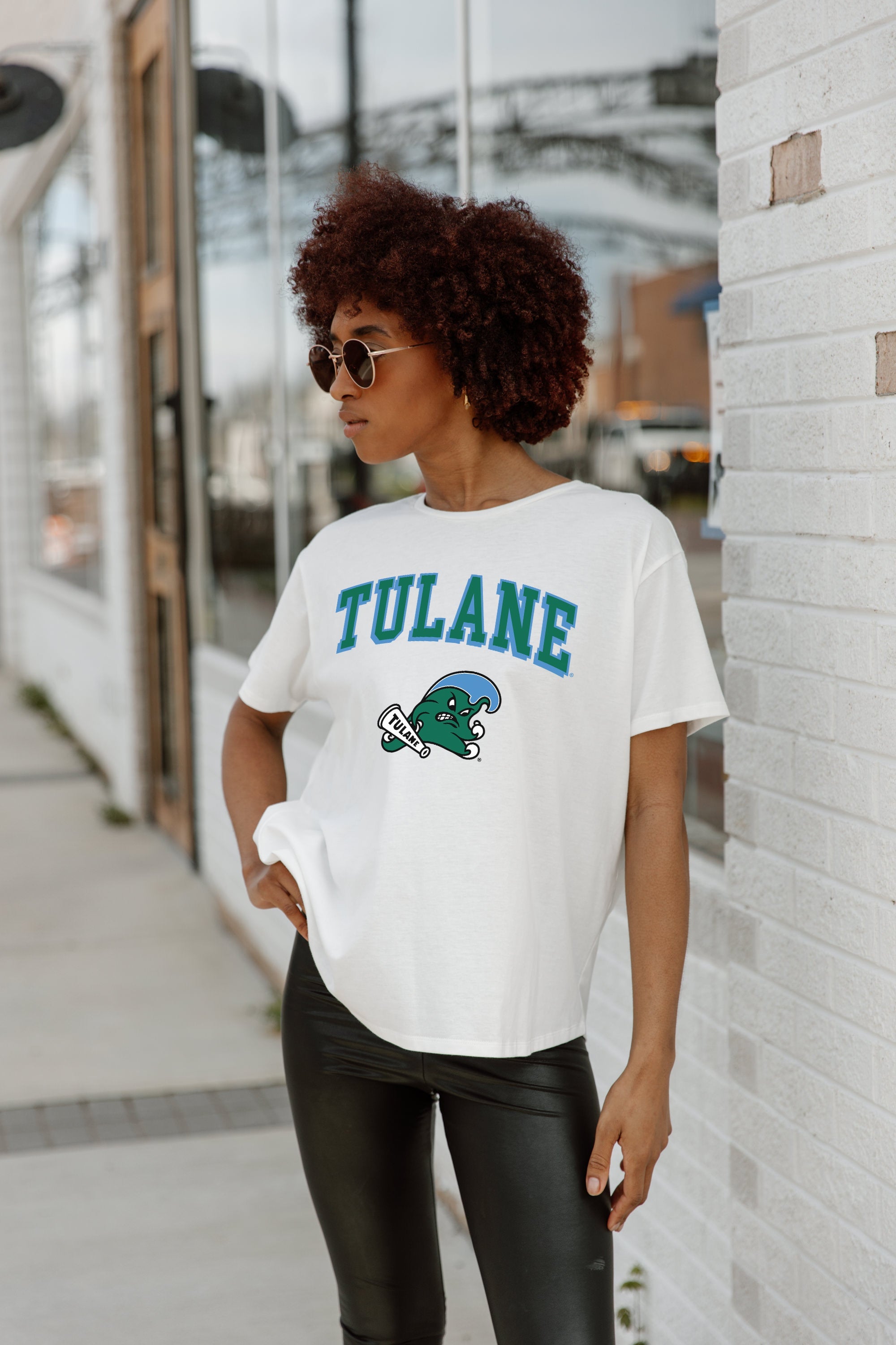 TULANE GREEN WAVE AROUND WE GO SHORT SLEEVE FLOWY TEE