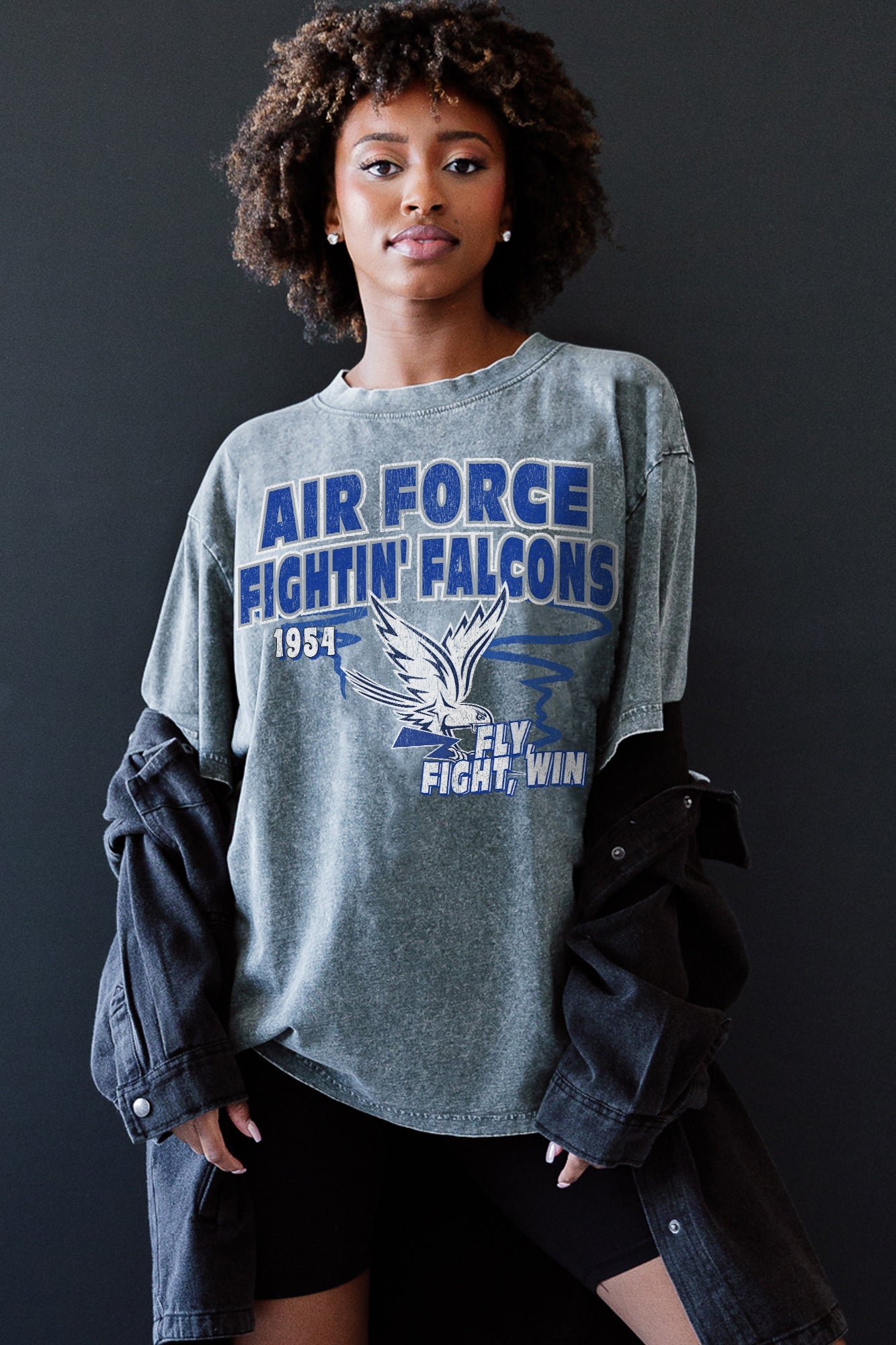 AIR FORCE FALCONS KEEP THE LEAD OVERSIZED CREWNECK TEE