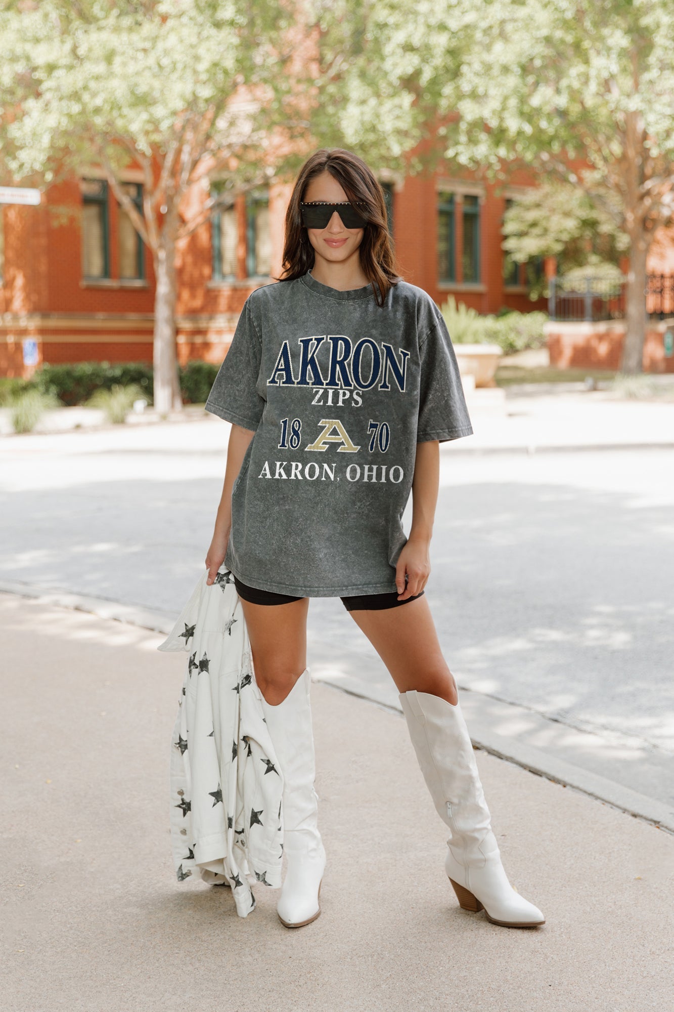 AKRON ZIPS THROWBACK OVERSIZED CREWNECK TEE