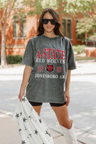 ARKANSAS STATE RED WOLVES THROWBACK OVERSIZED CREWNECK TEE