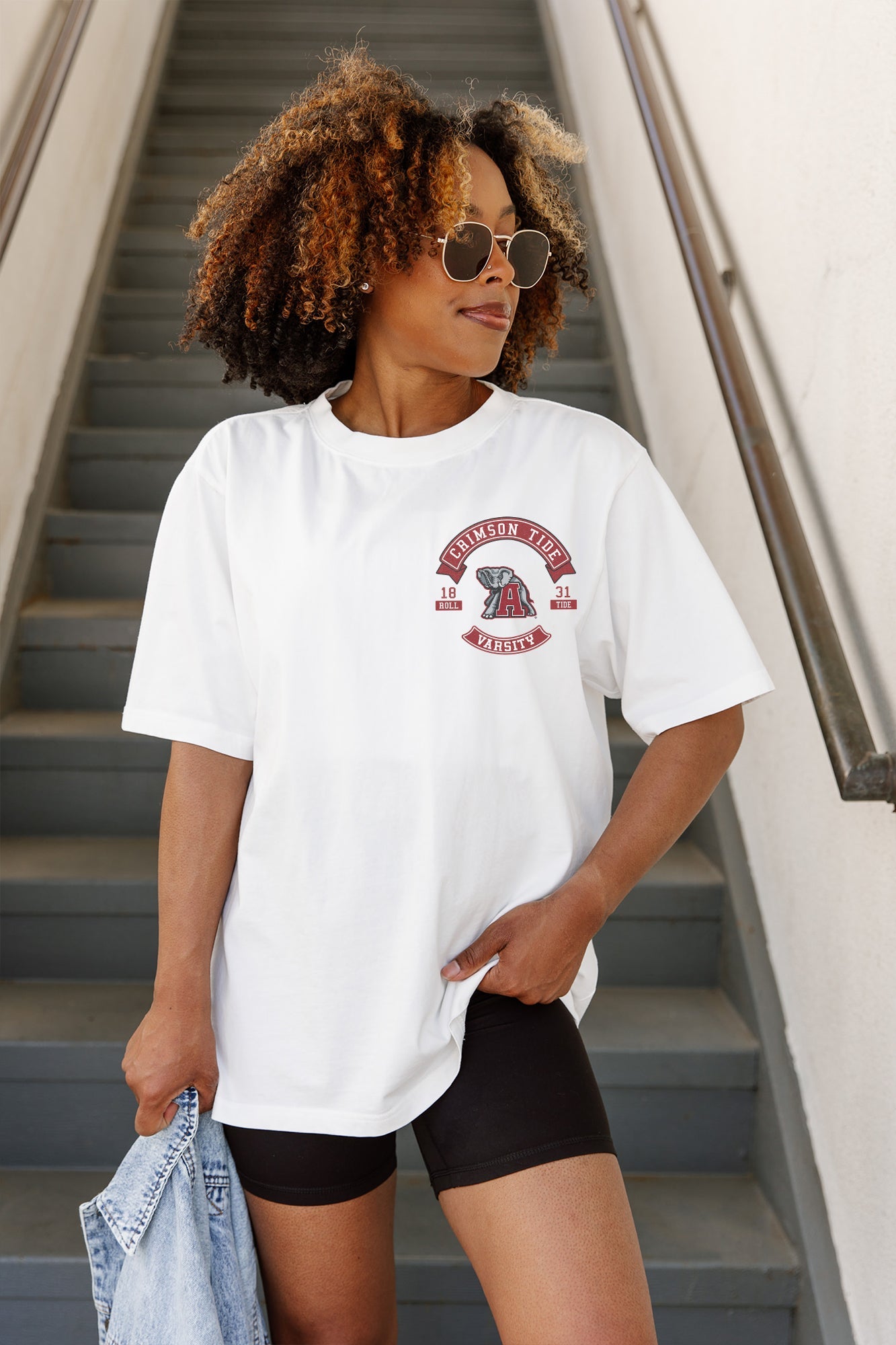 ALABAMA CRIMSON TIDE OUT OF BOUNDS OVERSIZED CREWNECK TEE