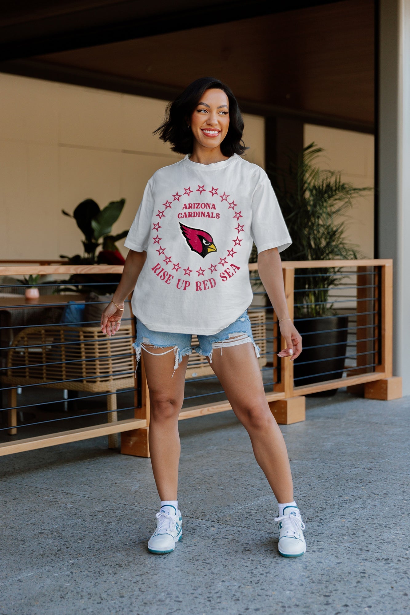 ARIZONA CARDINALS ON POINT OVERSIZED CREWNECK TEE