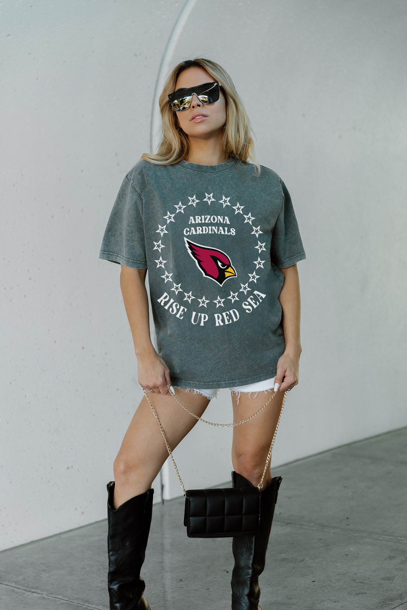 ARIZONA CARDINALS BRIGHTEST STAR OVERSIZED CREWNECK TEE