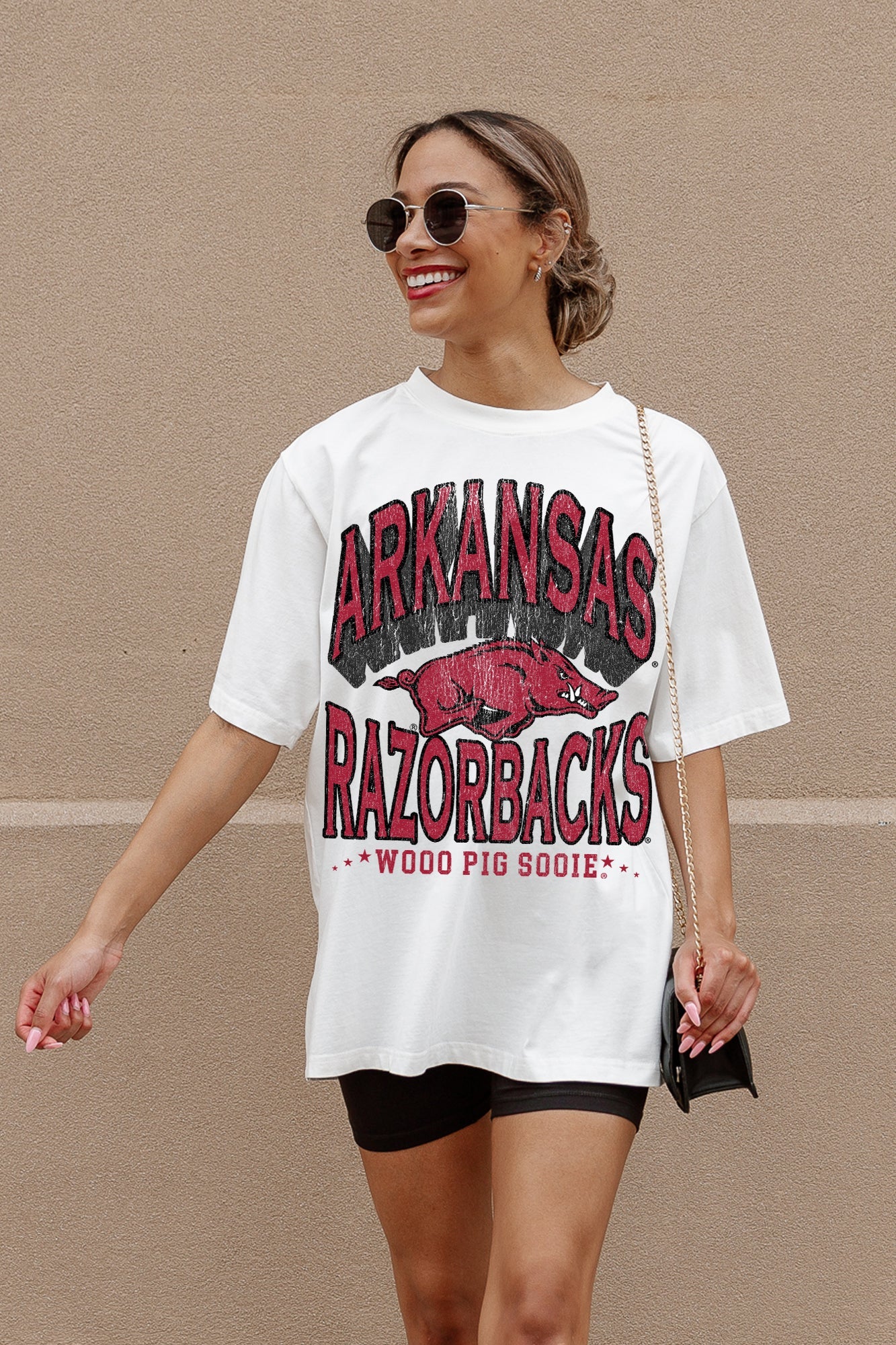 ARKANSAS RAZORBACKS SHAKEDOWN OVERSIZED CREWNECK TEE