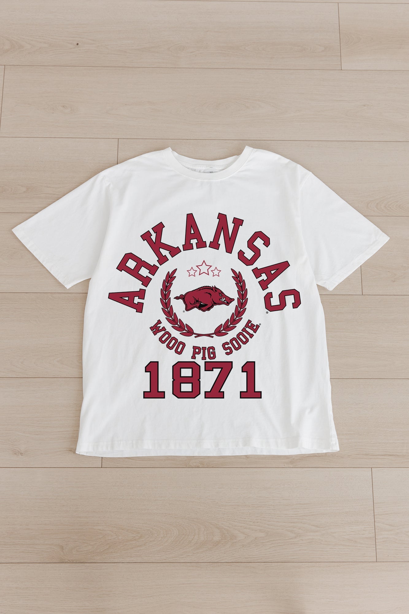 ARKANSAS RAZORBACKS GO FOR TWO OVERSIZED CREWNECK TEE BY MADI PREWETT TROUTT