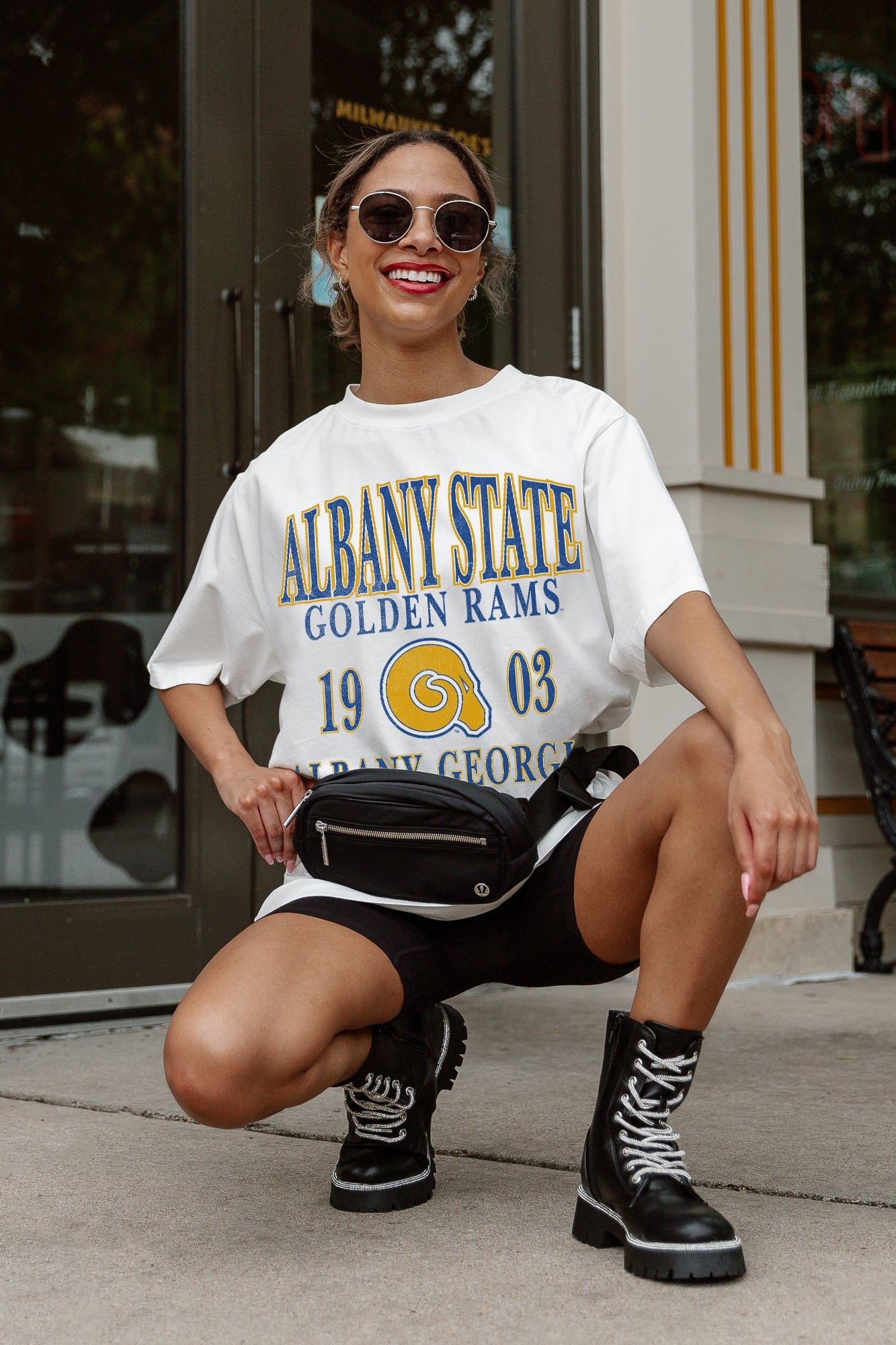 ALBANY STATE GOLDEN RAMS UNITY OVERSIZED CREWNECK TEE