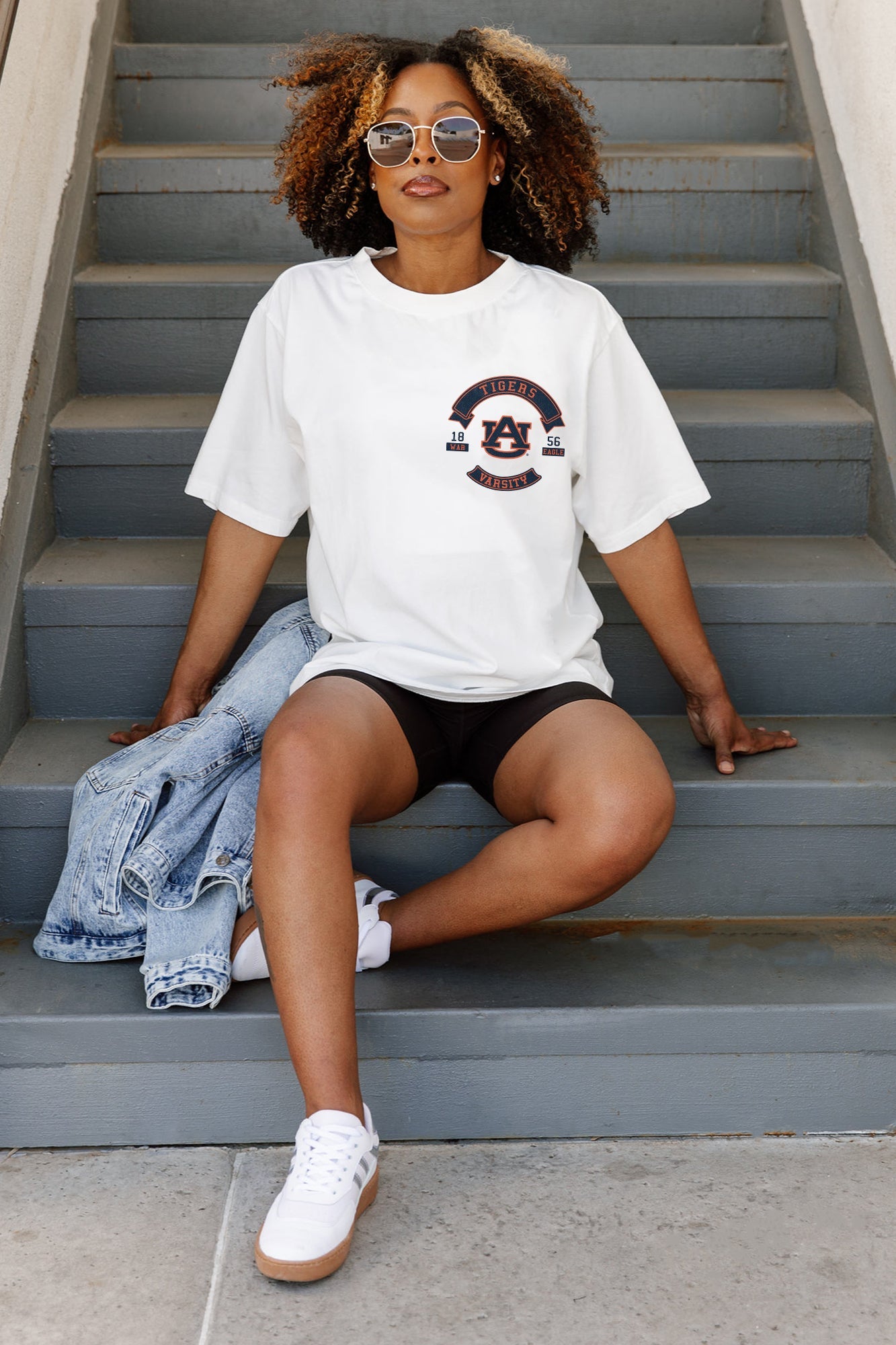 AUBURN TIGERS OUT OF BOUNDS OVERSIZED CREWNECK TEE