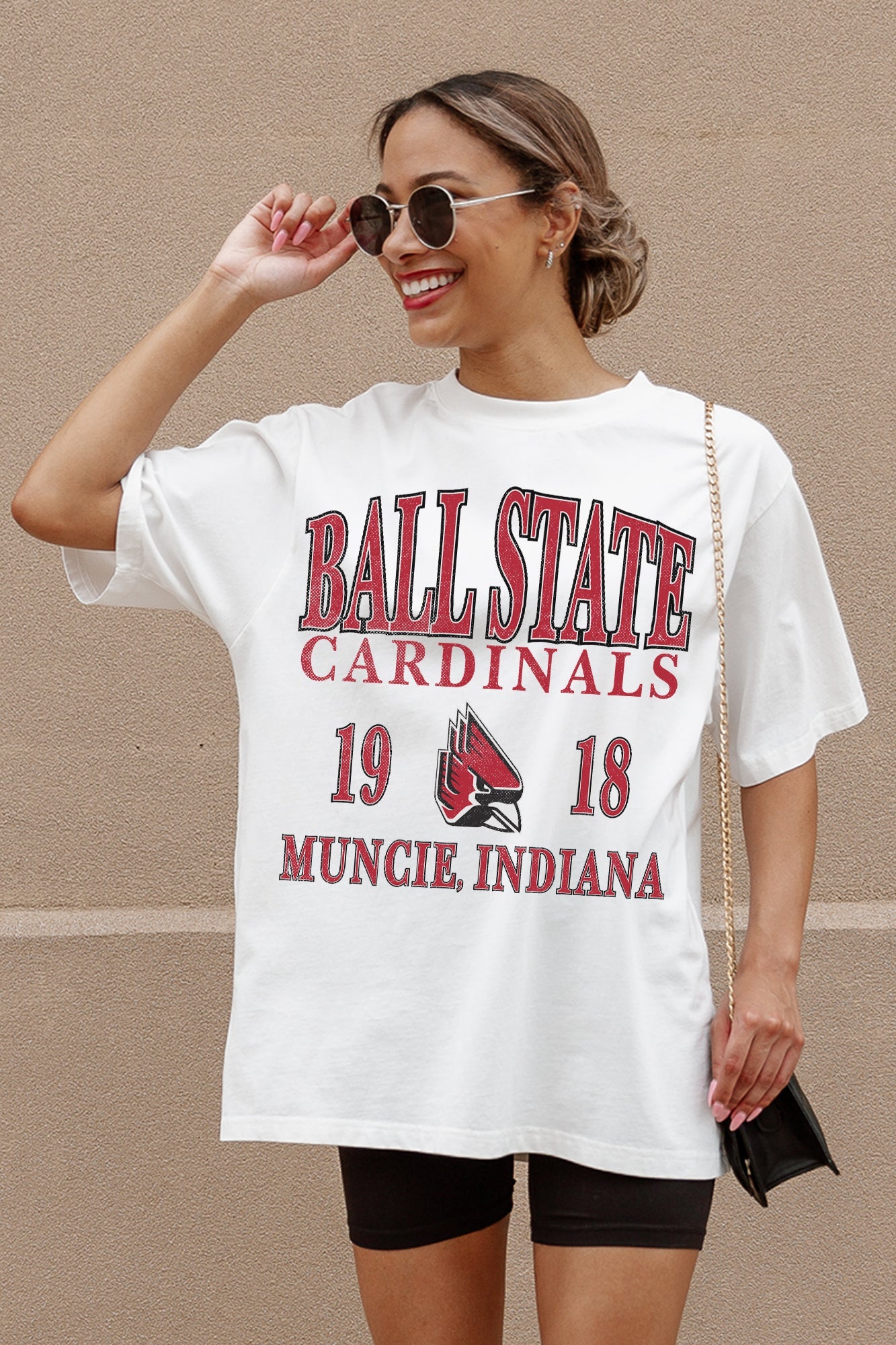 BALL STATE CARDINALS UNITY OVERSIZED CREWNECK TEE