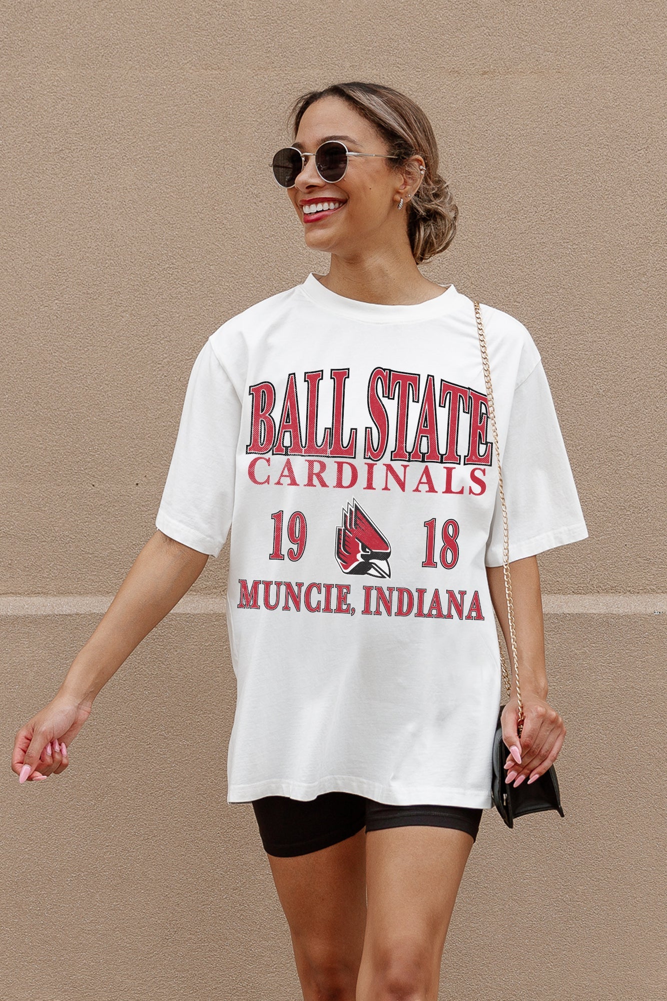 BALL STATE CARDINALS UNITY OVERSIZED CREWNECK TEE