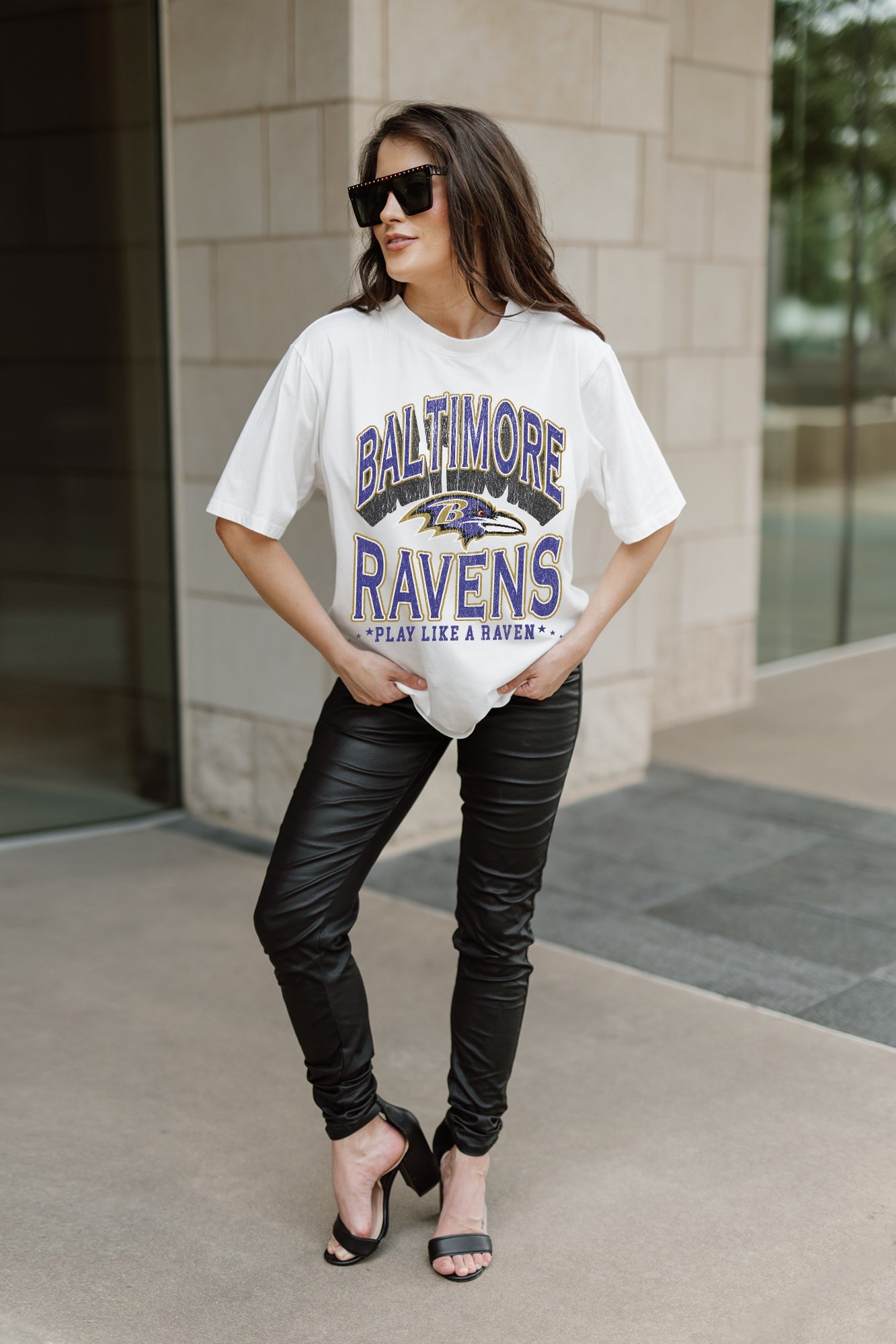 BALTIMORE RAVENS SHAKEDOWN OVERSIZED CREWNECK TEE