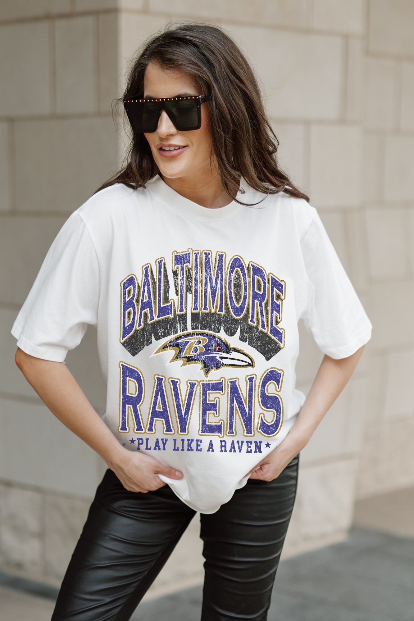 BALTIMORE RAVENS SHAKEDOWN OVERSIZED CREWNECK TEE