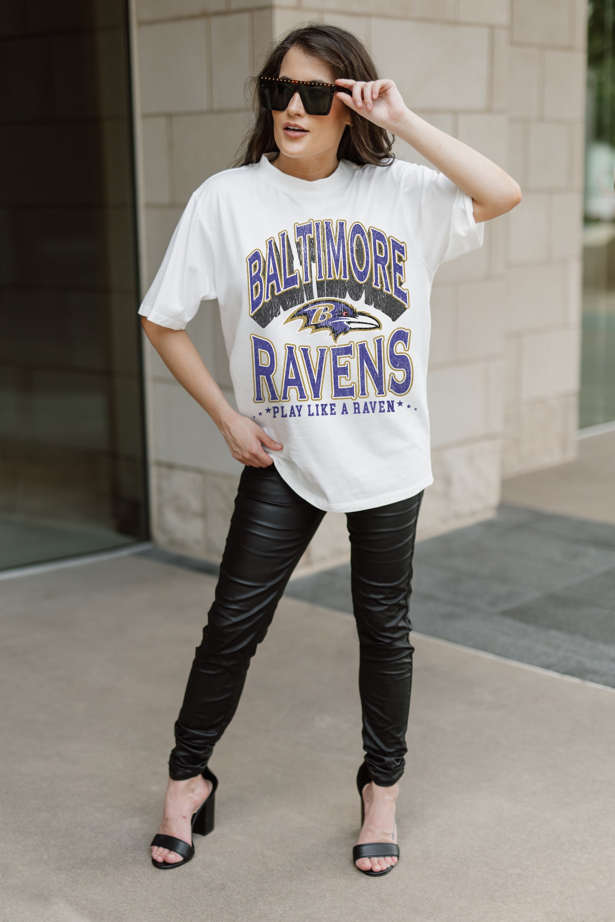 BALTIMORE RAVENS SHAKEDOWN OVERSIZED CREWNECK TEE