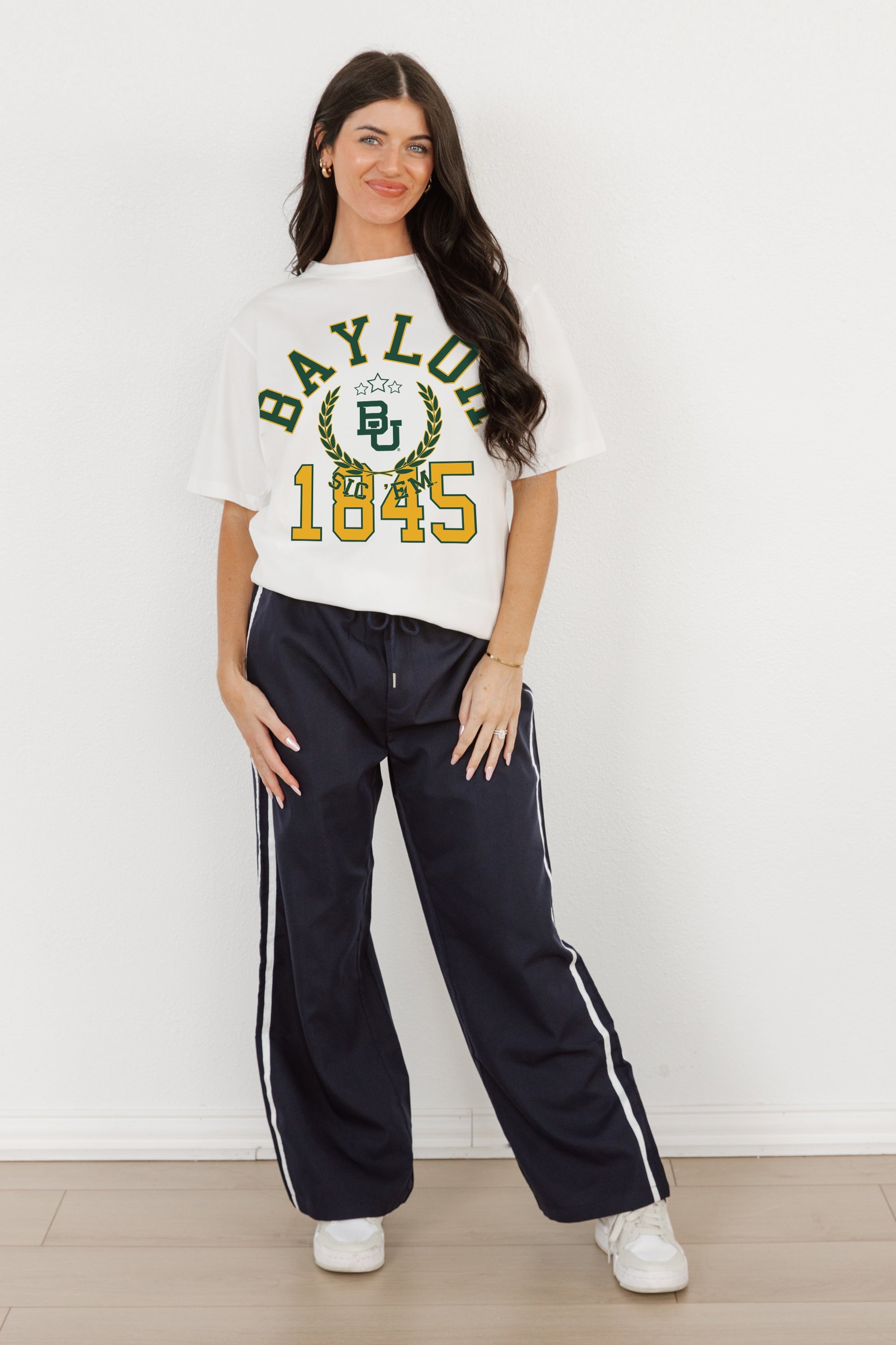 BAYLOR BEARS GO FOR TWO OVERSIZED CREWNECK TEE BY MADI PREWETT TROUTT