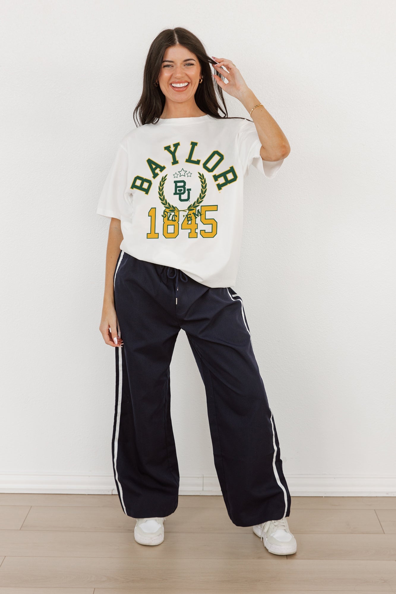 BAYLOR BEARS GO FOR TWO OVERSIZED CREWNECK TEE BY MADI PREWETT TROUTT