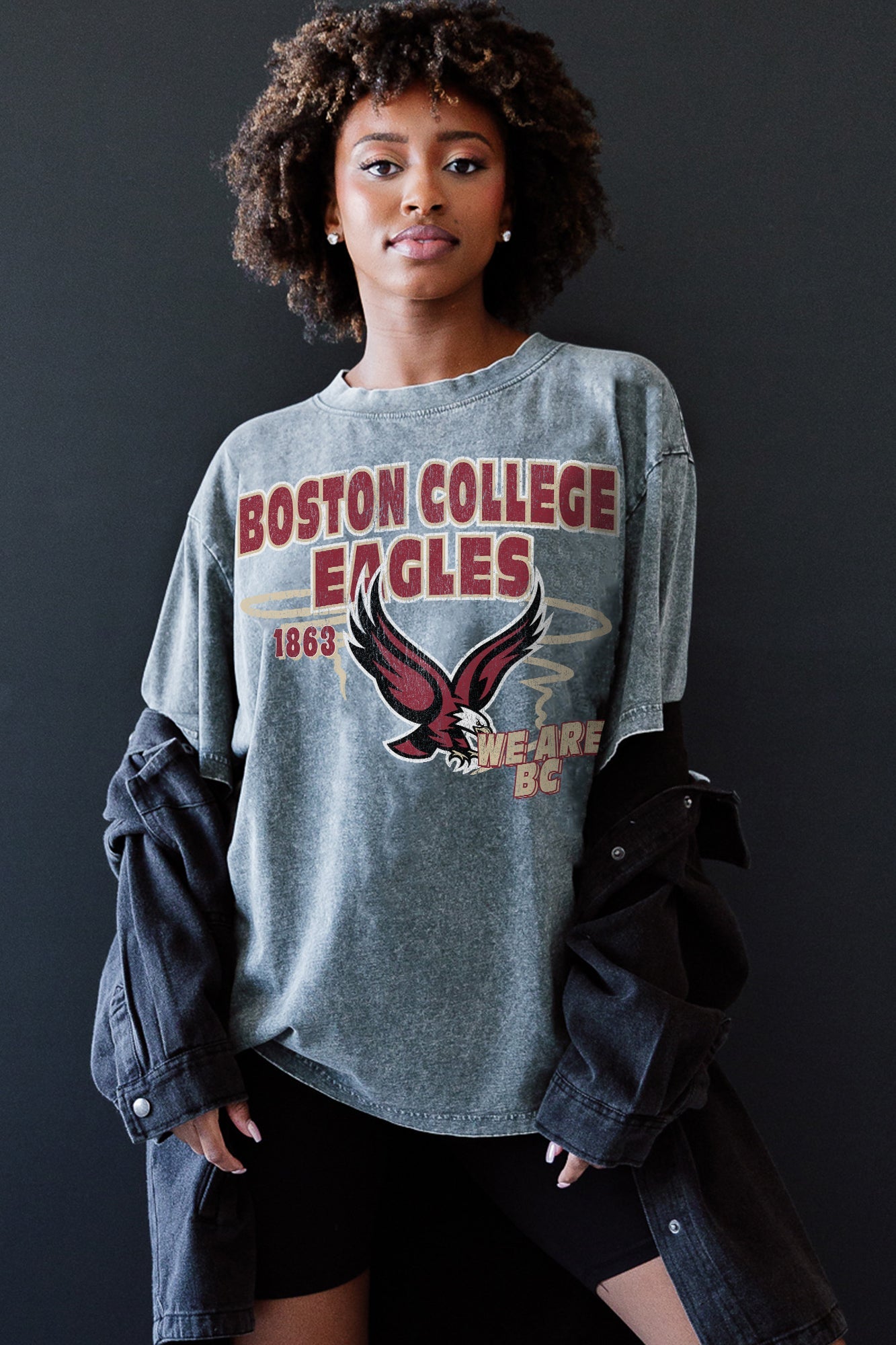 BOSTON COLLEGE EAGLES KEEP THE LEAD OVERSIZED CREWNECK TEE