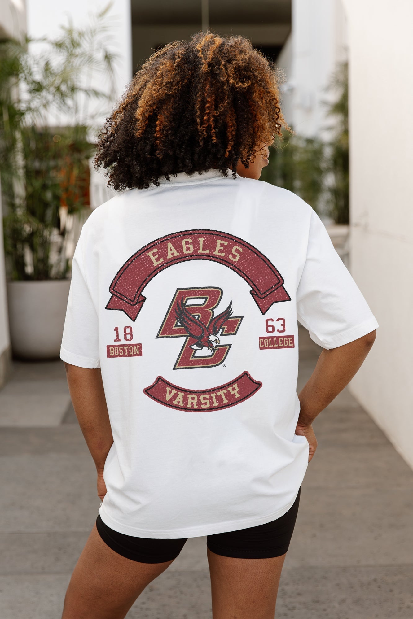 BOSTON COLLEGE EAGLES OUT OF BOUNDS OVERSIZED CREWNECK TEE