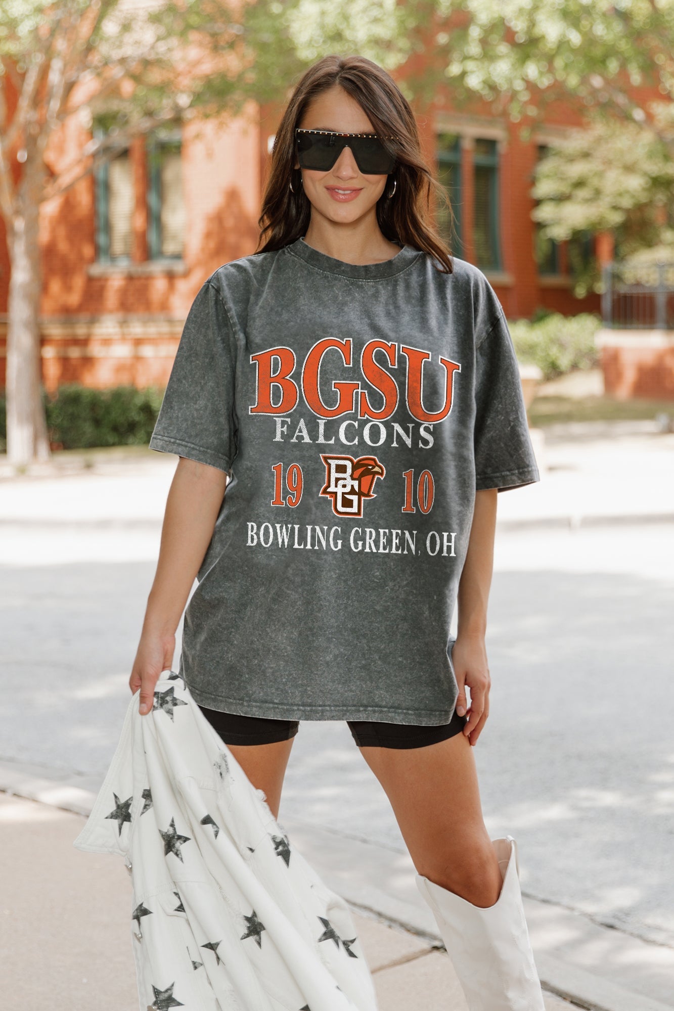 BOWLING GREEN FALCONS THROWBACK OVERSIZED CREWNECK TEE