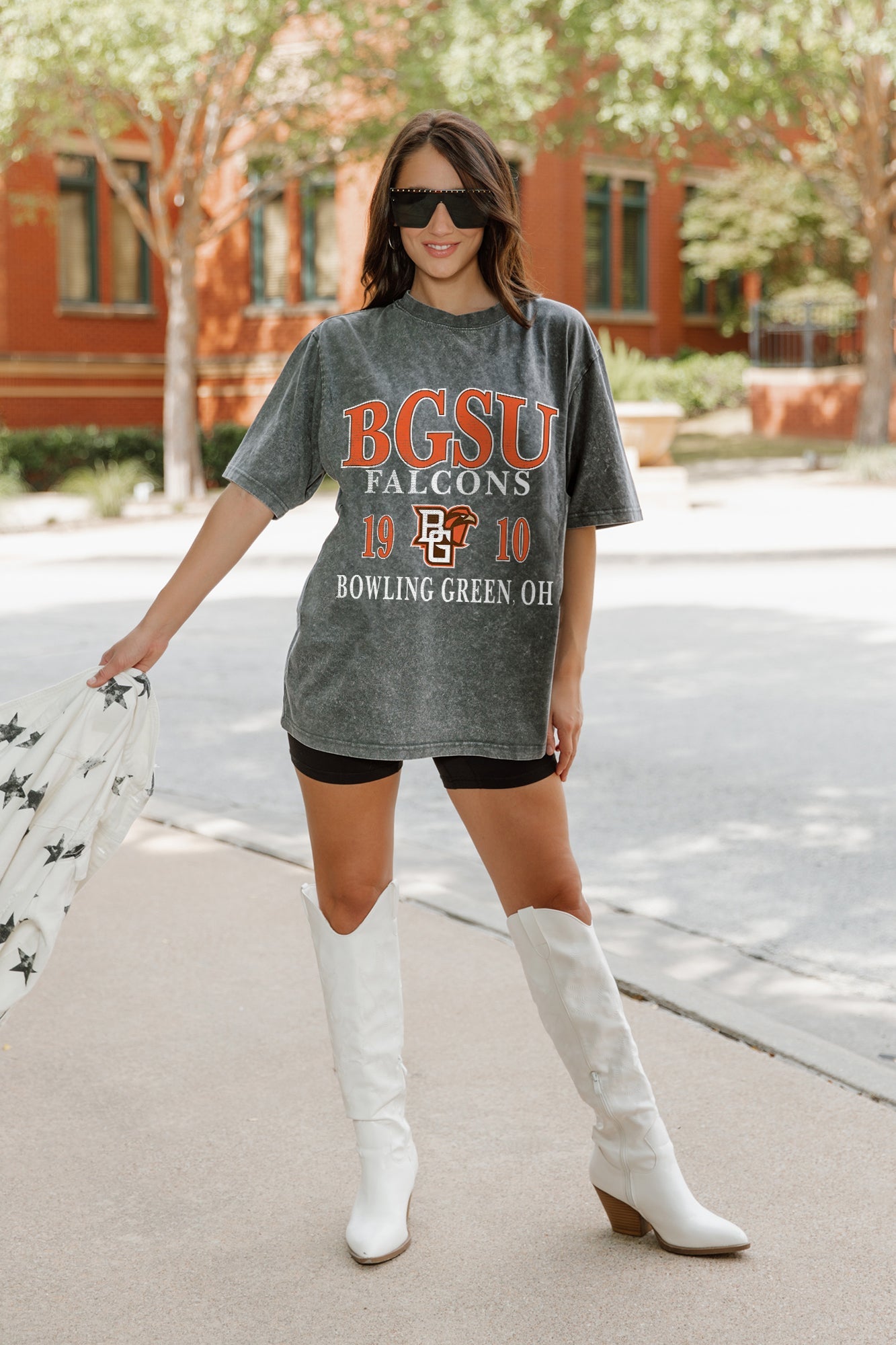 BOWLING GREEN FALCONS THROWBACK OVERSIZED CREWNECK TEE