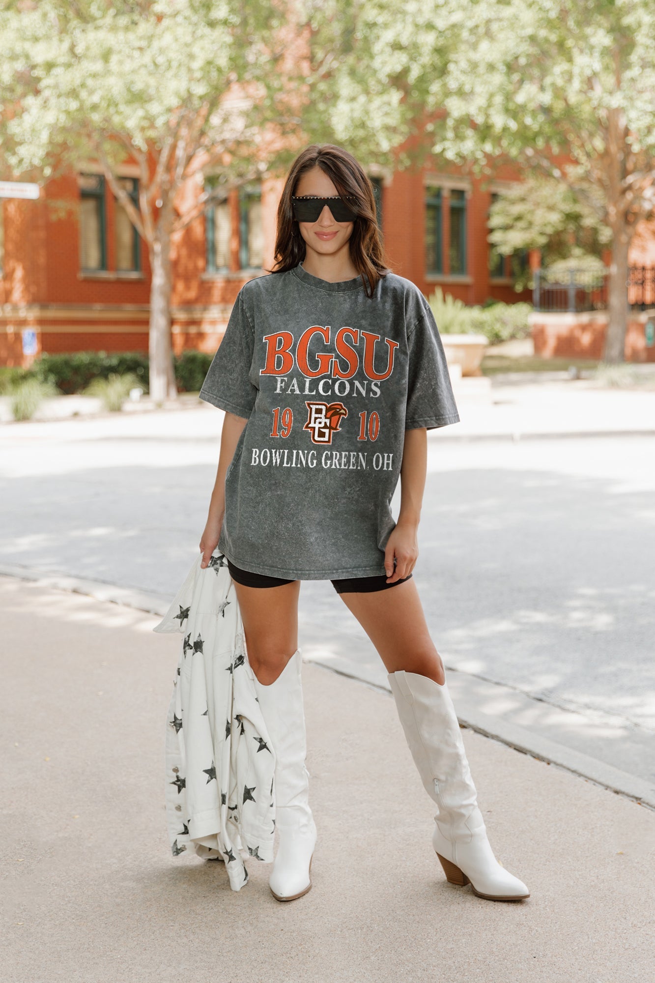 BOWLING GREEN FALCONS THROWBACK OVERSIZED CREWNECK TEE