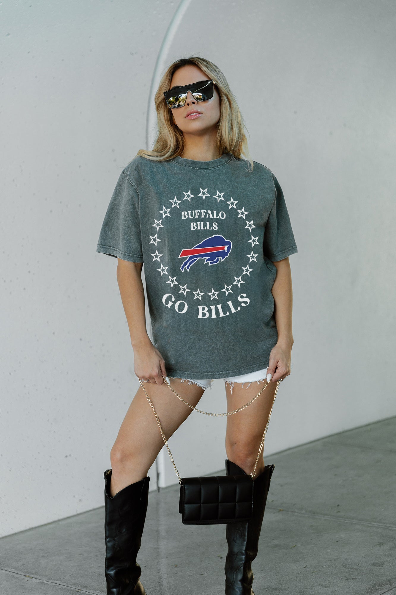 BUFFALO BILLS BRIGHTEST STAR OVERSIZED CREWNECK TEE